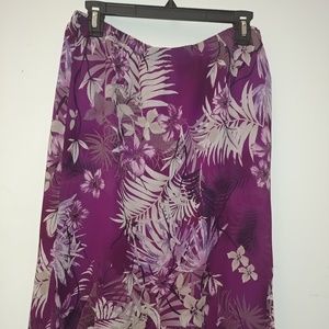 Purple and what flowers ruffle skirt in Women